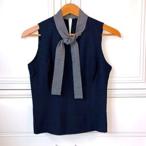 J.Crew Suit Blouse with Bow Neck-Tie